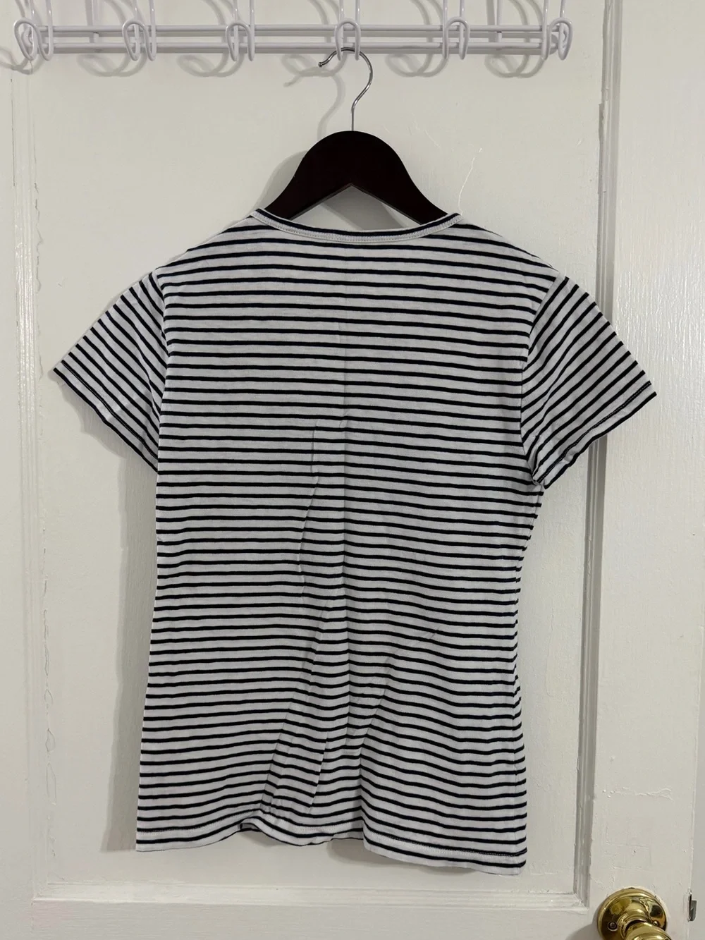 Navy & White Striped Crewneck Tee